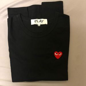 Comme des Garcons Black Tee with Red Heart
